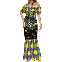 Mardi Gras Pelican Mermaid Dress On Tuesdays We Wear Beads - Wonder Print Shop