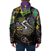 Mardi Gras Pelican Padded Jacket On Tuesdays We Wear Beads - Wonder Print Shop