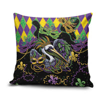 Mardi Gras Pelican Pillow Cover On Tuesdays We Wear Beads - Wonder Print Shop