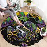 Mardi Gras Pelican Round Carpet On Tuesdays We Wear Beads - Wonder Print Shop
