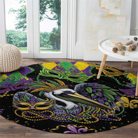 Mardi Gras Pelican Round Carpet On Tuesdays We Wear Beads - Wonder Print Shop