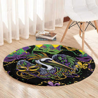 Mardi Gras Pelican Round Carpet On Tuesdays We Wear Beads - Wonder Print Shop