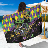 Mardi Gras Pelican Sarong On Tuesdays We Wear Beads - Wonder Print Shop
