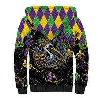 Mardi Gras Pelican Sherpa Hoodie On Tuesdays We Wear Beads - Wonder Print Shop