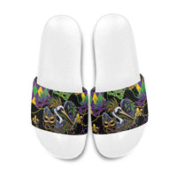 Mardi Gras Pelican Slide Sandals On Tuesdays We Wear Beads - Wonder Print Shop