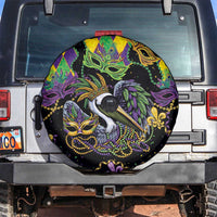 Mardi Gras Pelican Spare Tire Cover On Tuesdays We Wear Beads - Wonder Print Shop