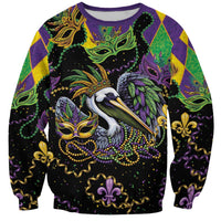 Mardi Gras Pelican Sweatshirt On Tuesdays We Wear Beads - Wonder Print Shop