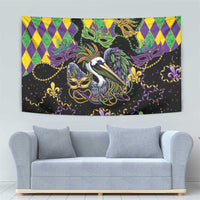 Mardi Gras Pelican Tapestry On Tuesdays We Wear Beads - Wonder Print Shop