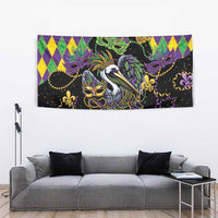 Mardi Gras Pelican Tapestry On Tuesdays We Wear Beads - Wonder Print Shop
