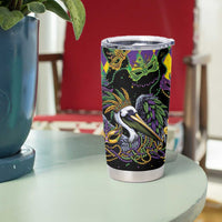 Mardi Gras Pelican Tumbler Cup On Tuesdays We Wear Beads - Wonder Print Shop