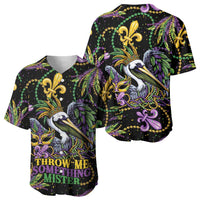 Mardi Gras Pelican Baseball Jersey Throw me Something Mister! - Wonder Print Shop