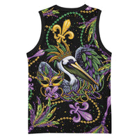 Mardi Gras Pelican Basketball Jersey Throw me Something Mister! - Wonder Print Shop