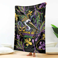 Mardi Gras Pelican Blanket Throw me Something Mister! - Wonder Print Shop