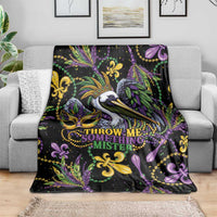 Mardi Gras Pelican Blanket Throw me Something Mister! - Wonder Print Shop