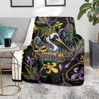 Mardi Gras Pelican Blanket Throw me Something Mister! - Wonder Print Shop