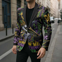 Mardi Gras Pelican Blazer Throw me Something Mister! - Wonder Print Shop
