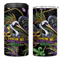Mardi Gras Pelican 4 in 1 Can Cooler Tumbler Throw me Something Mister! - Wonder Print Shop