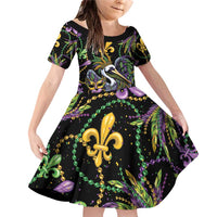 Mardi Gras Pelican Family Matching Off Shoulder Short Dress and Hawaiian Shirt Throw me Something Mister! - Wonder Print Shop