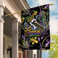 Mardi Gras Pelican Garden Flag Throw me Something Mister! - Wonder Print Shop