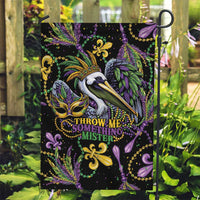 Mardi Gras Pelican Garden Flag Throw me Something Mister! - Wonder Print Shop