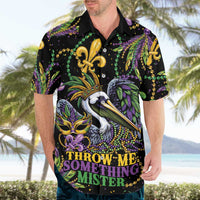 Mardi Gras Pelican Hawaiian Shirt Throw me Something Mister! - Wonder Print Shop