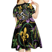 Mardi Gras Pelican Kid Short Sleeve Dress Throw me Something Mister! - Wonder Print Shop