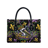 Mardi Gras Pelican Leather Bag Throw me Something Mister! - Wonder Print Shop