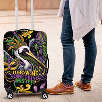 Mardi Gras Pelican Luggage Cover Throw me Something Mister! - Wonder Print Shop