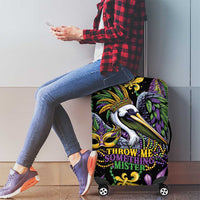 Mardi Gras Pelican Luggage Cover Throw me Something Mister! - Wonder Print Shop