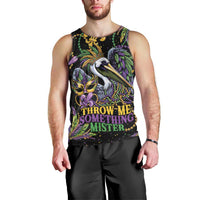 Mardi Gras Pelican Men Tank Top Throw me Something Mister! - Wonder Print Shop
