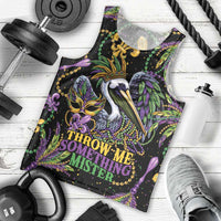Mardi Gras Pelican Men Tank Top Throw me Something Mister! - Wonder Print Shop