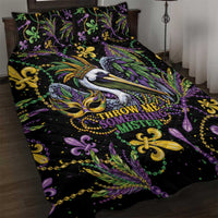 Mardi Gras Pelican Quilt Bed Set Throw me Something Mister! - Wonder Print Shop