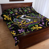 Mardi Gras Pelican Quilt Bed Set Throw me Something Mister! - Wonder Print Shop