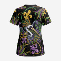 Mardi Gras Pelican Scrub Top Throw me Something Mister! - Wonder Print Shop