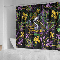 Mardi Gras Pelican Shower Curtain Throw me Something Mister! - Wonder Print Shop