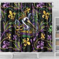 Mardi Gras Pelican Shower Curtain Throw me Something Mister! - Wonder Print Shop