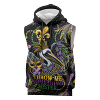 Mardi Gras Pelican Sleeveless Hoodie Throw me Something Mister! - Wonder Print Shop