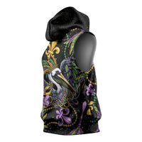 Mardi Gras Pelican Sleeveless Hoodie Throw me Something Mister! - Wonder Print Shop