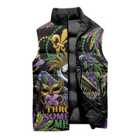 Mardi Gras Pelican Sleeveless Puffer Jacket Throw me Something Mister! - Wonder Print Shop