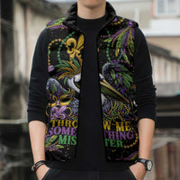 Mardi Gras Pelican Sleeveless Puffer Jacket Throw me Something Mister! - Wonder Print Shop