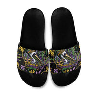 Mardi Gras Pelican Slide Sandals Throw me Something Mister! - Wonder Print Shop