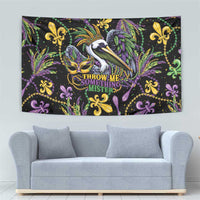 Mardi Gras Pelican Tapestry Throw me Something Mister! - Wonder Print Shop