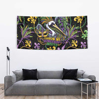 Mardi Gras Pelican Tapestry Throw me Something Mister! - Wonder Print Shop