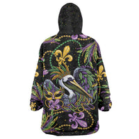 Mardi Gras Pelican Wearable Blanket Hoodie Throw me Something Mister! - Wonder Print Shop