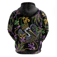 Mardi Gras Pelican Zip Hoodie Throw me Something Mister! - Wonder Print Shop