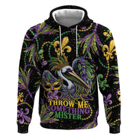 Mardi Gras Pelican Zip Hoodie Throw me Something Mister! - Wonder Print Shop