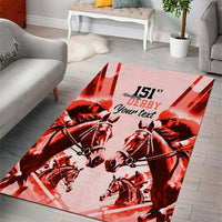 Personalized Kentucky Horse Racing Area Rug Happy 151st Anniversary Red Style LT9