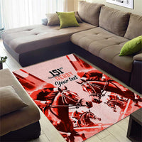 Personalized Kentucky Horse Racing Area Rug Happy 151st Anniversary Red Style LT9