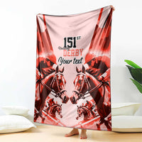 Personalized Kentucky Horse Racing Blanket Happy 151st Anniversary Red Style LT9