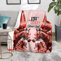Personalized Kentucky Horse Racing Blanket Happy 151st Anniversary Red Style LT9